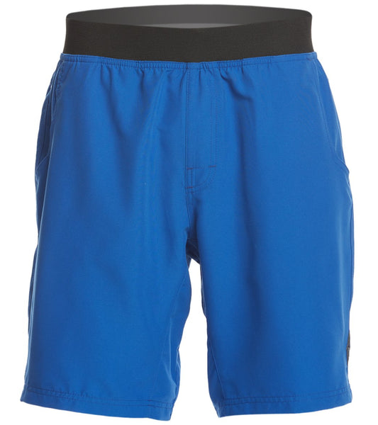 prAna Men's Mojo Yoga Shorts Island Blue Bungalow